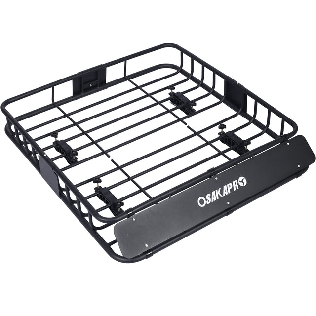 Rooftop Cargo Carrier Basket，Motoring Roof Rack,Top Mount Roof Rack 43"，black steel