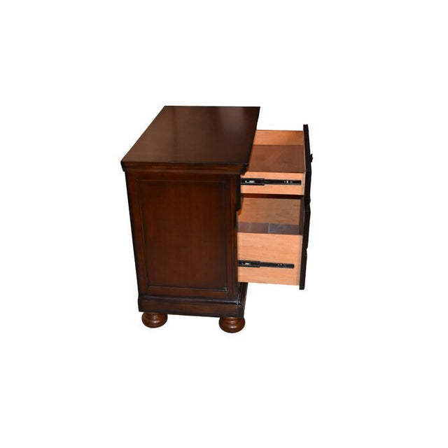 Galaxy Home Austin Wood Nightstand with Hidden Jewelry Drawer in Dark Walnut