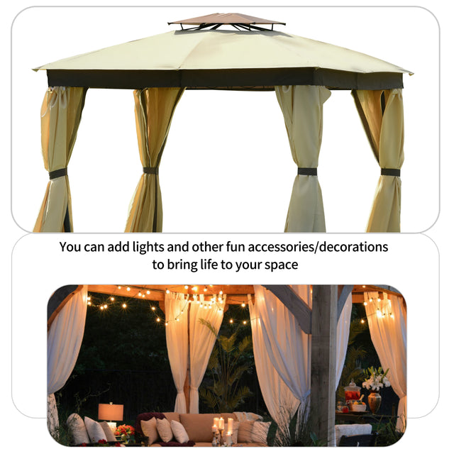 U-style Gazebo Canopy Soft Top Outdoor Patio Gazebo Tent Garden Canopy for Your Yard, Patio, Garden, Outdoor or Party