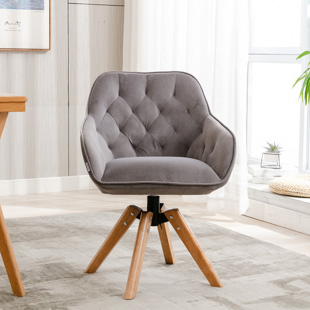 COOLMORE Solid Wood Tufted Upholstered Armless home office  chair