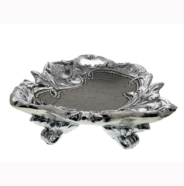 Ambrose Chrome Plated Crystal Embellished Ceramic Plate