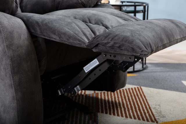 Massage Rocker Recliner with Heat and Vibration, Manual Rocking Recliner Chair with Vibrating Massage, Comfy Padded Overstuffed Recliner Soft Fabric Heated Recliner (Grey)