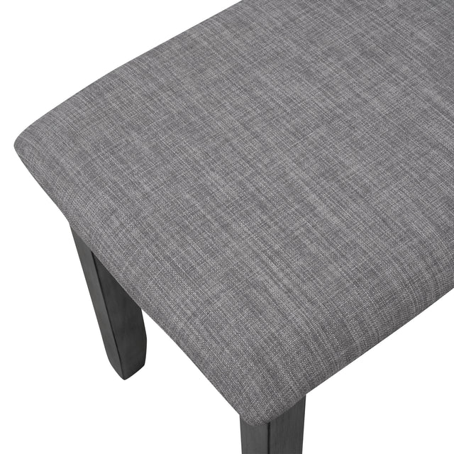 TOPMAX 6 Piece Wooden Dining Table set, Kitchen Table set with 4 Chairs and Bench, Farmhouse Rustic Style, Antique Graywash