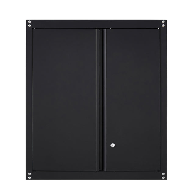 Black Wall Storage Cabinet with Adjustable Shlef,Metal Wall Storage Cabinet with Lock for Kithen, Bathroom,Garage