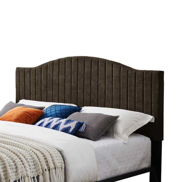 B111 King bed Beautiful line stripe cushion headboard  Strong iron frame with high temperature paint