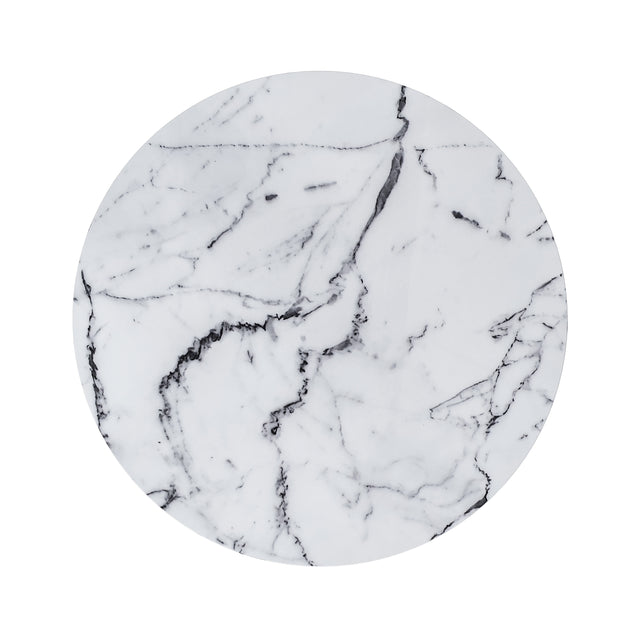 42.12"Modern Round Dining Table with Printed White Marble Table Top for Dining Room, Kitchen, Living Room