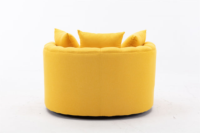 Modern  Akili swivel accent chair  barrel chair  for hotel living room / Modern  leisure chair  Yellow fabric