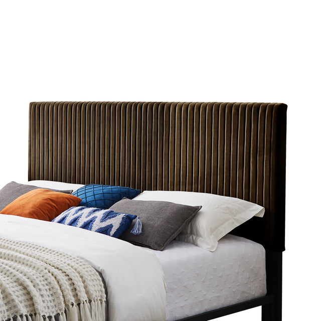 B110 King bed Beautiful line stripe cushion headboard  Strong iron frame with high temperature paint