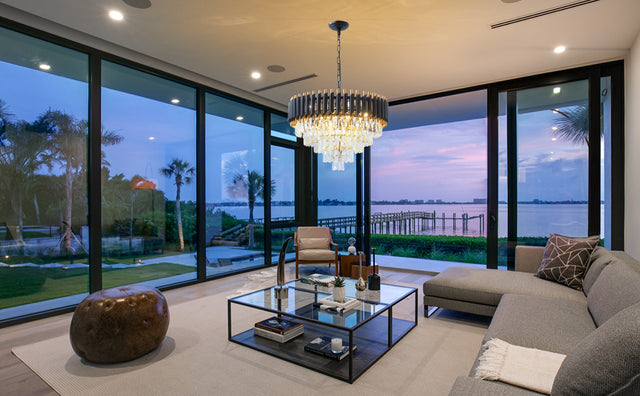 Modern American pendant diamond crystal chandelier -8 bulbs