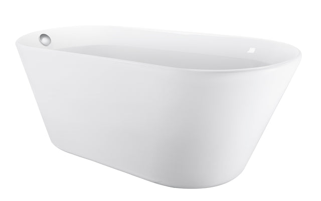61" 100% Acrylic Freestanding Bathtub，Contemporary Soaking Tub，white Bathtub