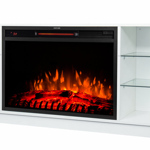 Electric Fireplace TV Console,White