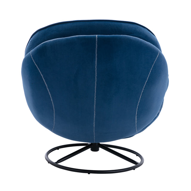 Accent chair  TV Chair  Living room Chair  with Ottoman-Blue