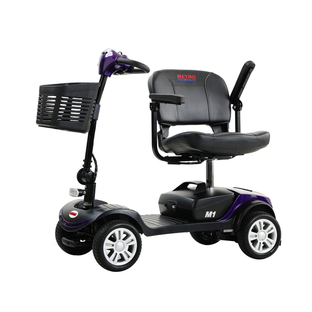 Four wheels Compact Travel Mobility Scooter with 300W Motor for Adult-300lbs, Dark Purple
