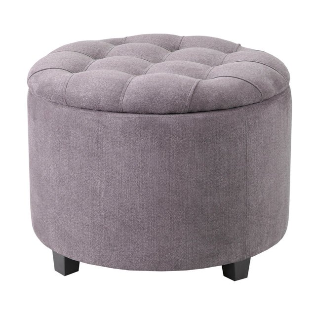 Sasha Round Ottoman With Shoe Holder