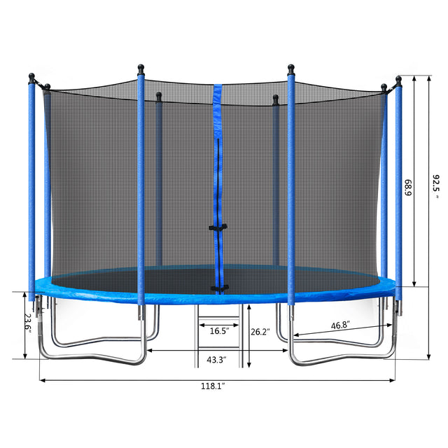 10FT TRAMPOLINE (STEEL TUBE,LADDER)