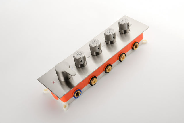 Wall Mounted Waterfall Rain Shower System With 3 Body Sprays & Handheld Shower