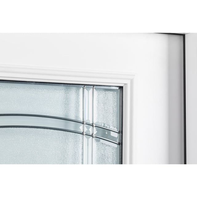 37.5inx81.5in Right Hand Inswing Decorative Glass- Zinc Caming  Fiber Glass Prehung Entry Door .