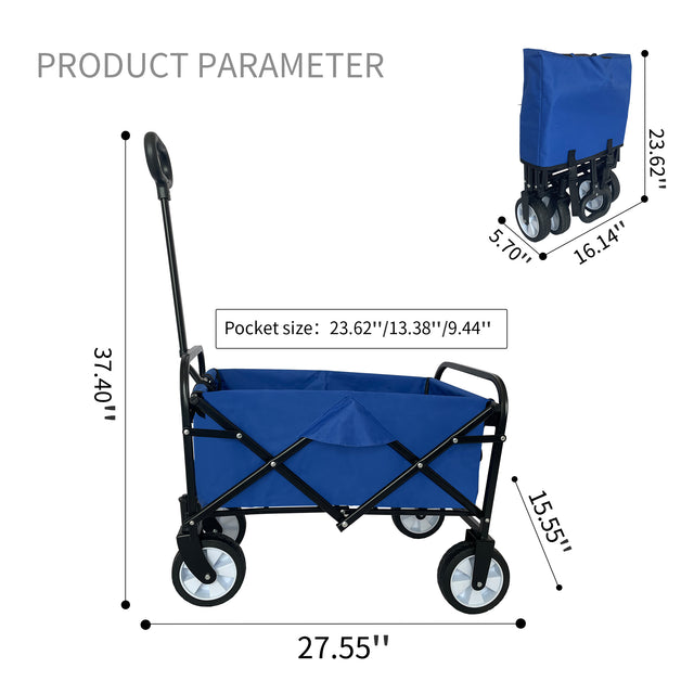 Outdoor Garden Multipurpose Micro Collapsible Beach Trolley Cart Camping Folding Wagon