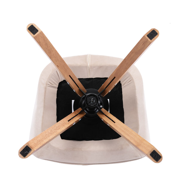 COOLMORE Solid Wood Tufted Upholstered Armless home office  chair