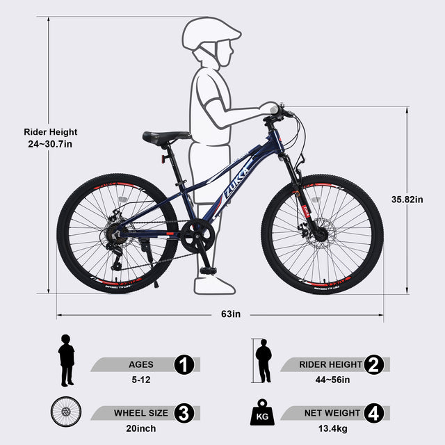 Mountain Bike for Girls and Boys  Mountain 24 inch shimano 7-Speed bike