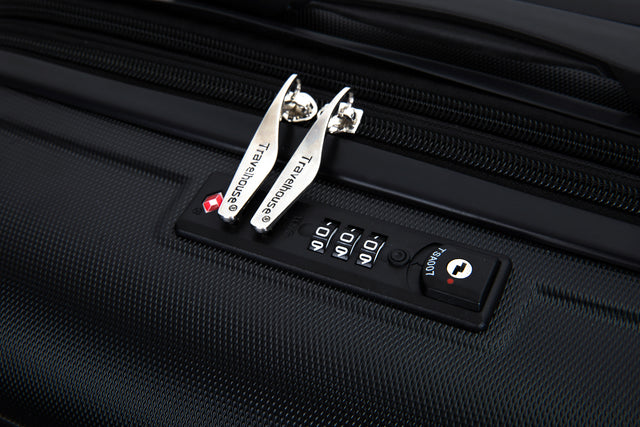 Expandable 3 Piece Luggage Sets ABS Lightweight Suitcase with Two Hooks, Spinner Wheels, TSA Lock, (20/24/28) Black
