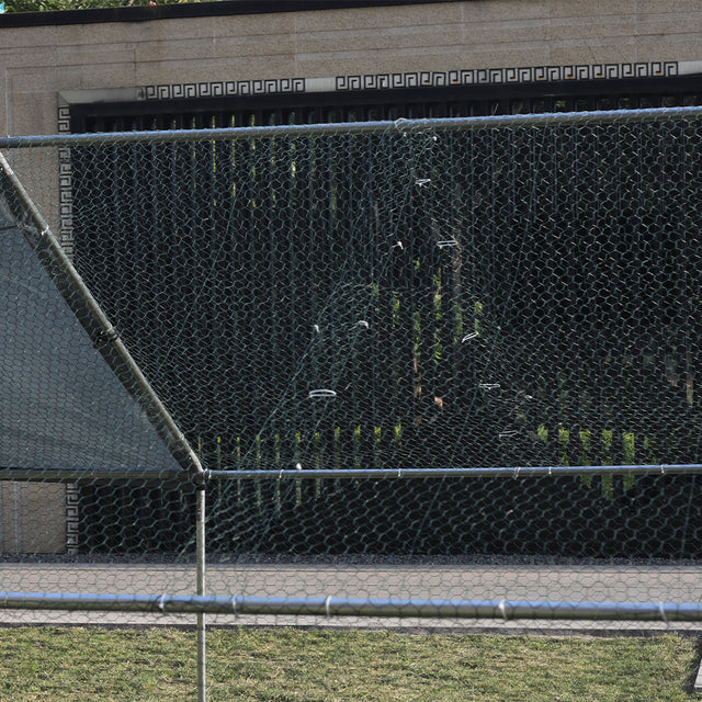 Large Metal Chicken Coop Walk-in Poultry Cage Hen Run House Rabbits Habitat Cage Spire Shaped Coop with Waterproof and Anti-Ultraviolet Cover (10' L x 13' W x 6.4' H)