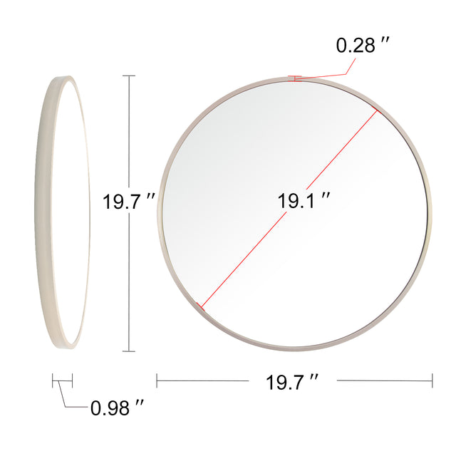 20" Wall Circle Mirror Large Round Gold Farmhouse Circular Mirror for Wall Decor Big Bathroom Make Up Vanity Mirror Entryway Mirror