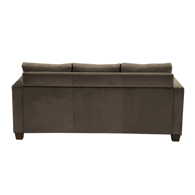 Unique Style Coffee Color 1pc Reversible Sofa Chaise Microfiber Fabric Upholstered Track Arms Tufted High Density Form Sectional Sofa