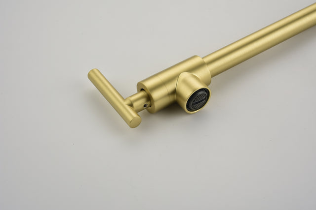 Pot Filler Faucets Both Hot Cold Water Wall Faucet Brass Faucets Kitchen Folding Kitchen Faucets Commercial Sink Faucet 3 Handles 2 Holes  Joint Swing Arm Faucets