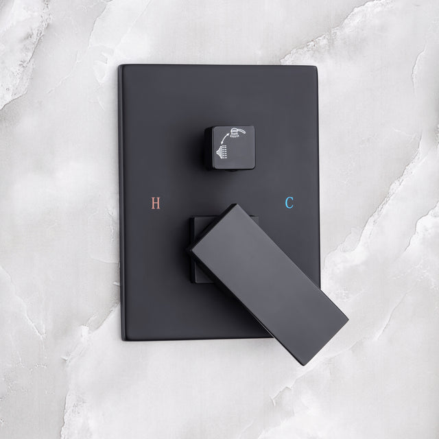 Rainfall 10 inch Shower System Bathroom Luxury Rain Mixer Silver Shower Combo Set Wall Mounted Shower Head Systems with High Pressure Head Hand Held Square Shower Head Polished Chrome Rough-in Valve