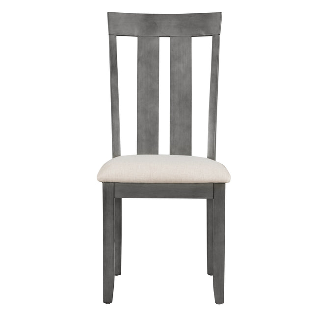 TREXM Set of 4 Dining Chairs Soft Fabric Dining Room Chairs with Seat Cushions and Curved Back  (Gray)