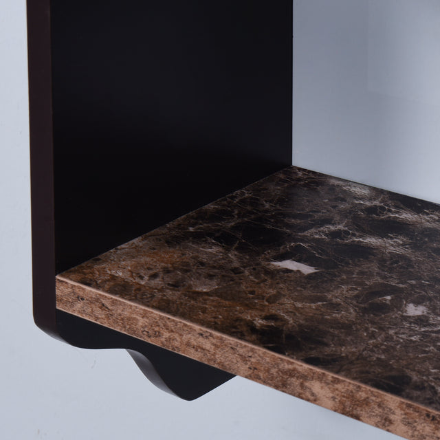 Espresso Bathroom Wall Cabinet with 2 Door Wooden Cabinet with 1 Shelf