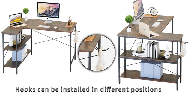 L-shaped retro color desk