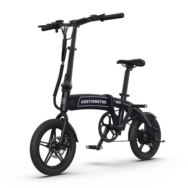 Aostirmotor 14" Electric Bike,350W 7.5Ah/36V E Bike, Lightweight Folding Electric Bicycles for Adult(BLACK)