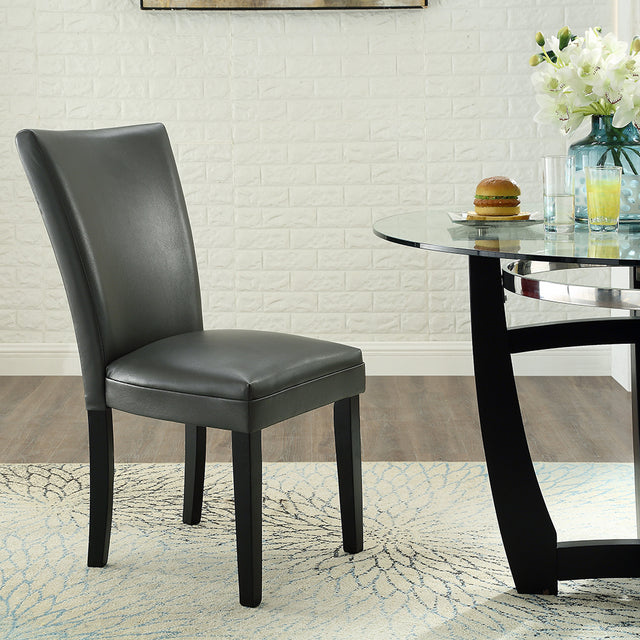 Dining chair (grey breathing leather)
