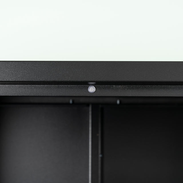 High Storage Cabinet with 2 Doors and 4 Partitions to Separate 5 Storage Spaces, Home/ Office Design