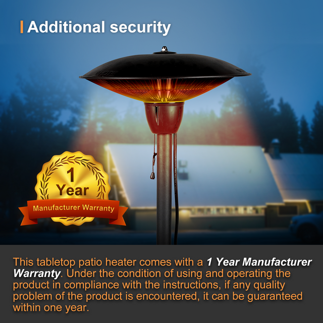 Simple Deluxe 1500W Patio Heater,Outdoor Patio Heater,Outdoor Electric Heater,Infrared Heater for Patios and Balconies, Camping, Tailgating 77.65" * 17"* 16.5"