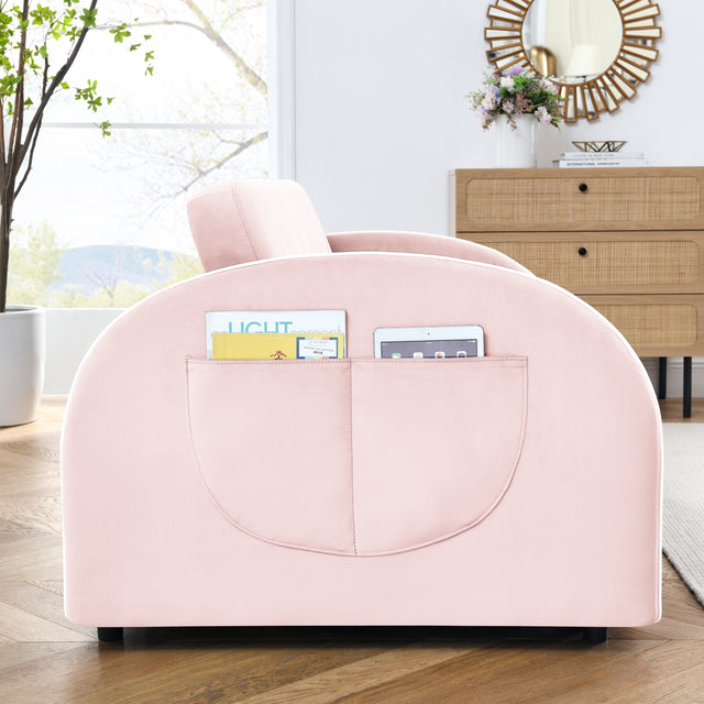 Modern 55.5" Pull Out Sleep Sofa Bed 2 Seater Loveseats Sofa Couch with side pockets, Adjsutable Backrest and Lumbar Pillows for Apartment Office Living Room