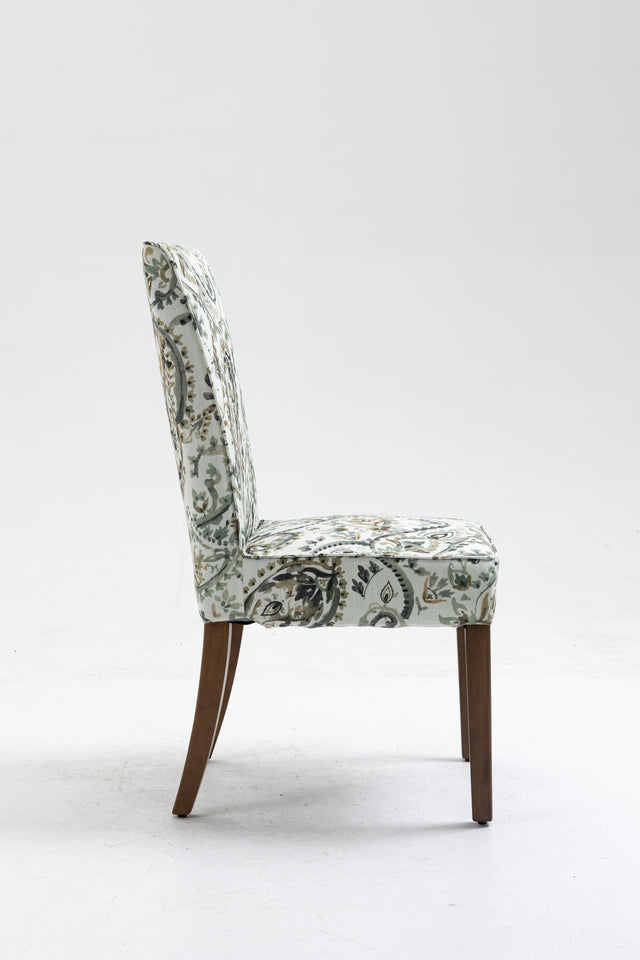 Cover Removable Interchangeable and Washable Taupe Cashew Fabric Upholstered Parsons Chair with Solid Wood Legs 2 PCS