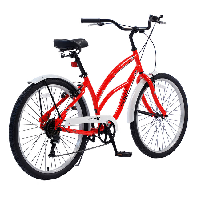 7 Speed Bicycles,  Multiple Colors 26"Inch  Beach Cruiser Bike