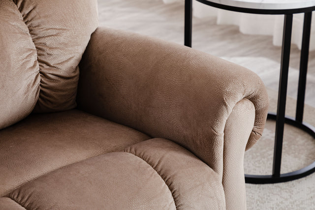 Electric lift recliner with heat therapy and massage, suitable for the elderly, heavy recliner, with modern padded arms and back, camel