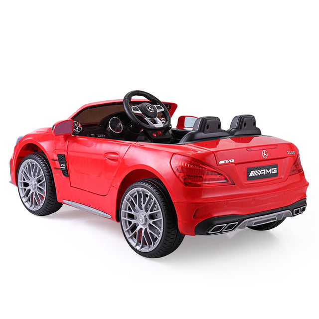 12V Mercedes-Benz Licensed Electric Kids Ride on Car, Battery Powered Vehicle with LED Lights, Music, USB, MP3, Spring-Suspension RC 4-Wheeler, Red