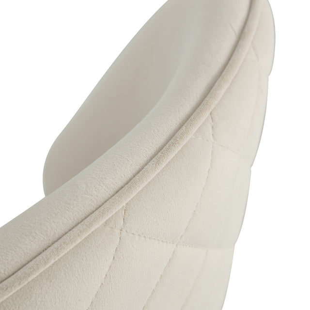 Modern Dining Chairs, Velvet Accent Chair, Living Room Leisure Chairs, Upholstered Side Chair with Metal Legs for Dining Room Kitchen Vanity Patio Club Guest (Set of 2) （Light Beige Office Chairs）