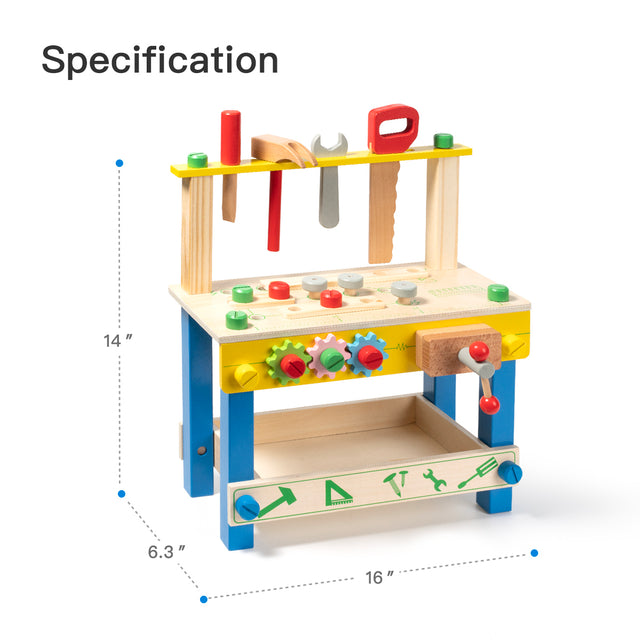 Wooden Tool Workbench Toy for Kids (8 pcs an order)