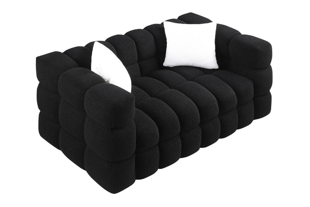 62.2length ,35.83" deepth ,human body structure for USA people,  marshmallow sofa,boucle sofa ,White color,3 seater