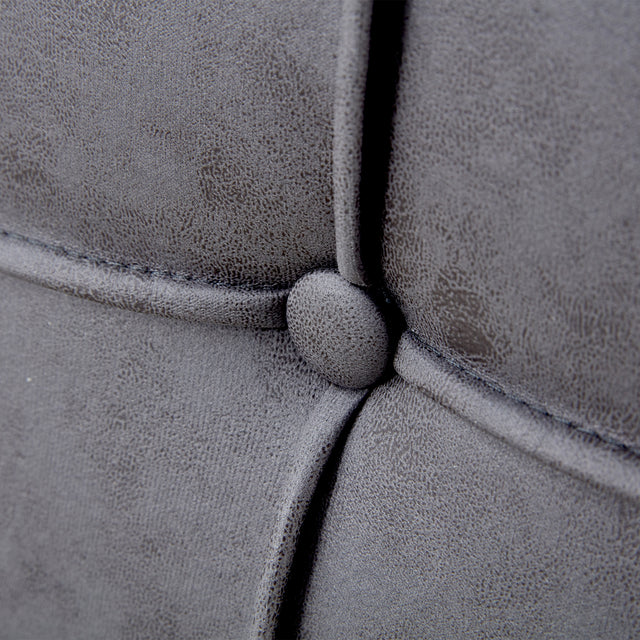 Queen Size Grey Tech cloth Button Embedded Adjustable Headboard Height Upholstered Platform Bed Frame  with 4 Storage Drawers