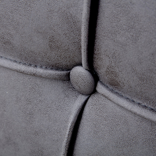 Queen Size Grey Tech cloth Button Embedded Adjustable Headboard Height Upholstered Platform Bed Frame  with 4 Storage Drawers