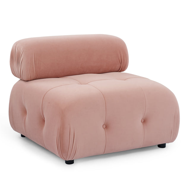 Modular Sectional Sofa, Button Tufted Designed and DIY Combination,L Shaped Couch with Reversible Ottoman, Pink Velvet