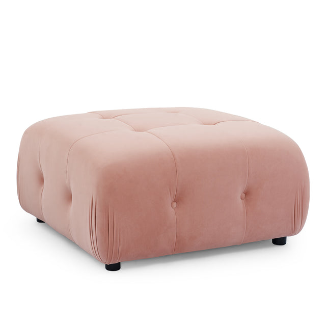 Modular Sectional Sofa, Button Tufted Designed and DIY Combination,L Shaped Couch with Reversible Ottoman, Pink Velvet