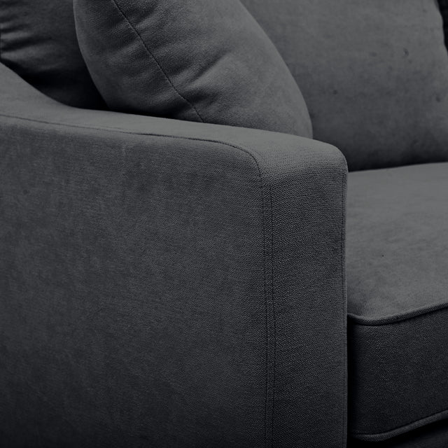 U-style Upholstered Modern Loveseat with Metal Legs – Durable with 2 Pillows, 2-3 People Seat Capacity